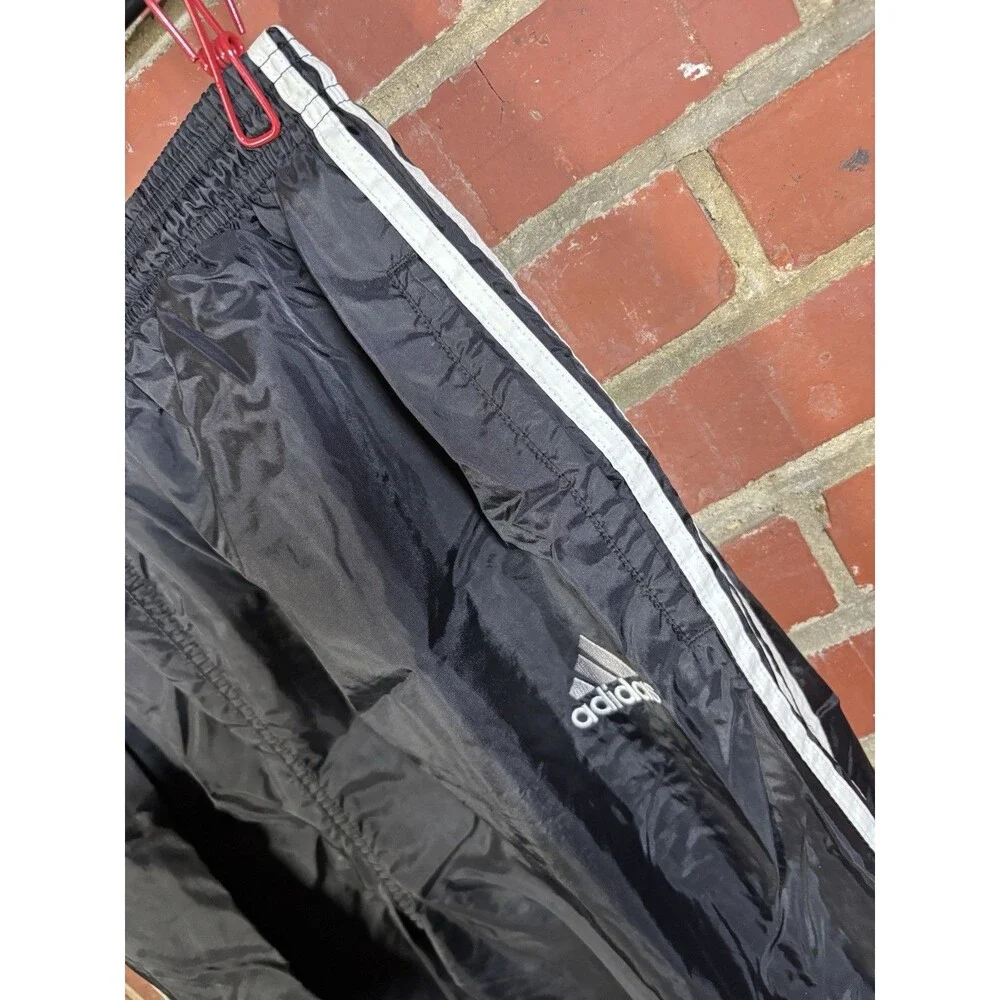 Vintage 90s Adidas 3 Stripe Black Track Pants Athletic Adult Size Large
